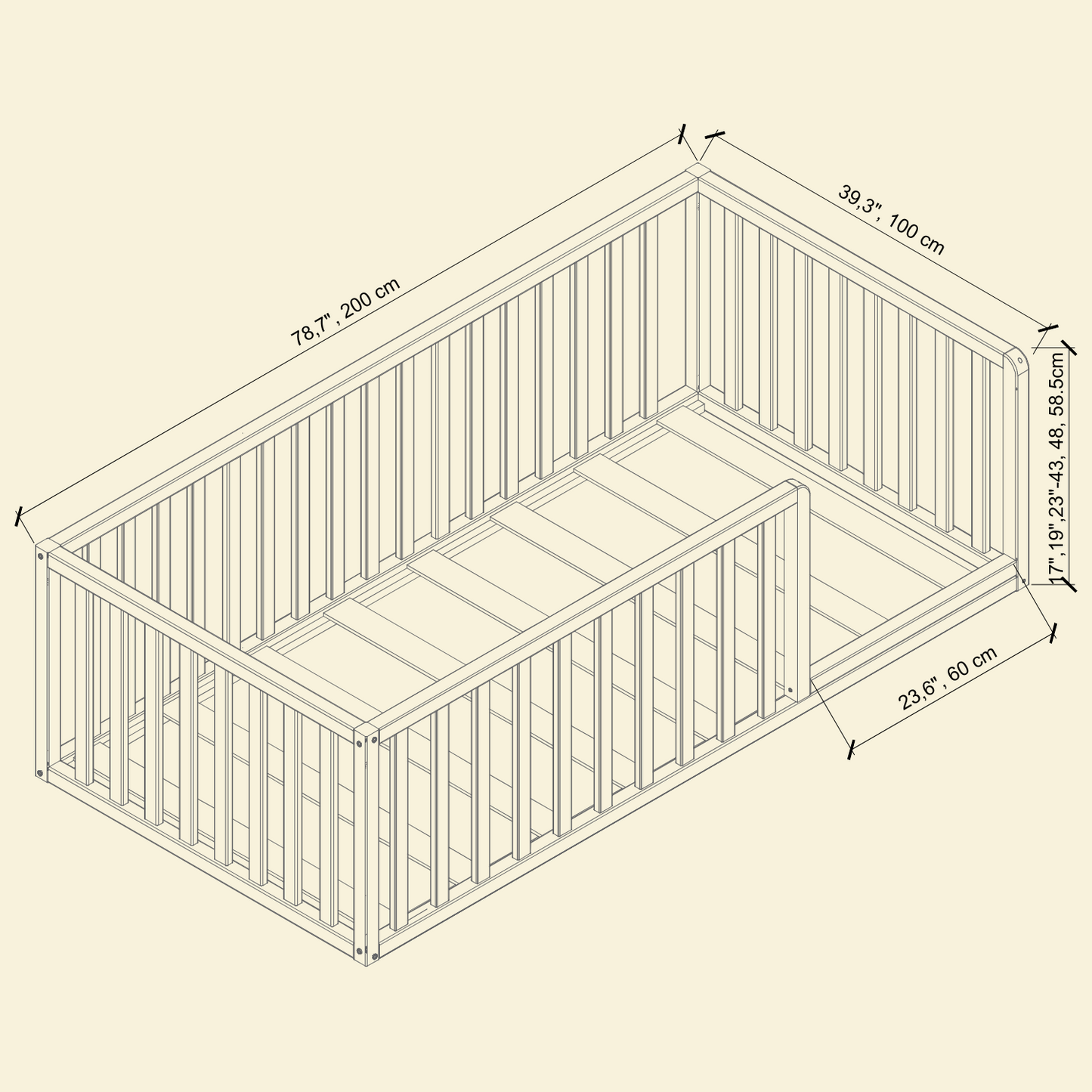 Montessori Floor Bed for Infants and Toddlers