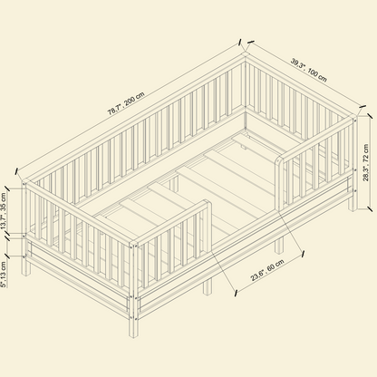 Cama de suelo Montessori con patas